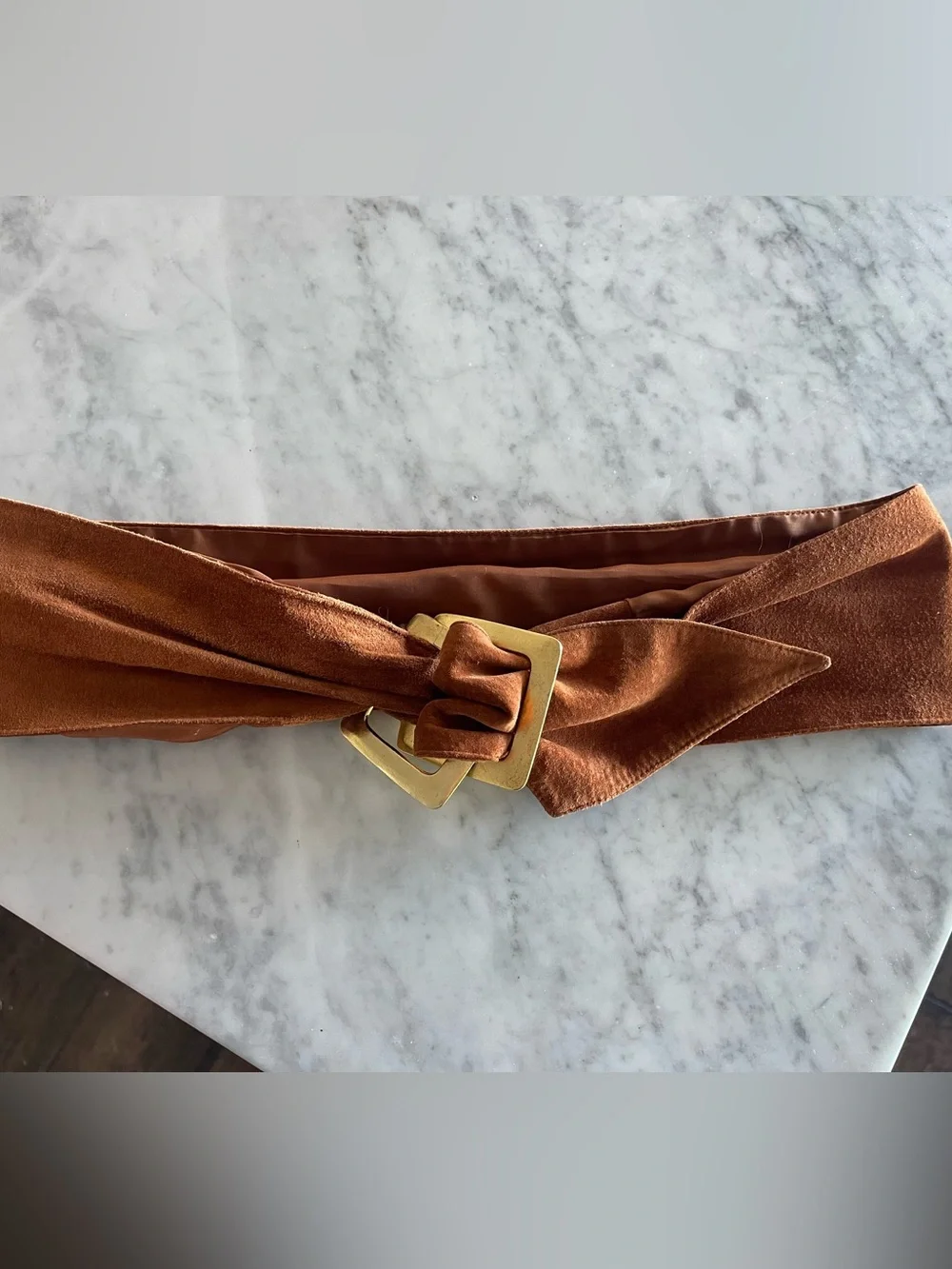 Brown suede belt
